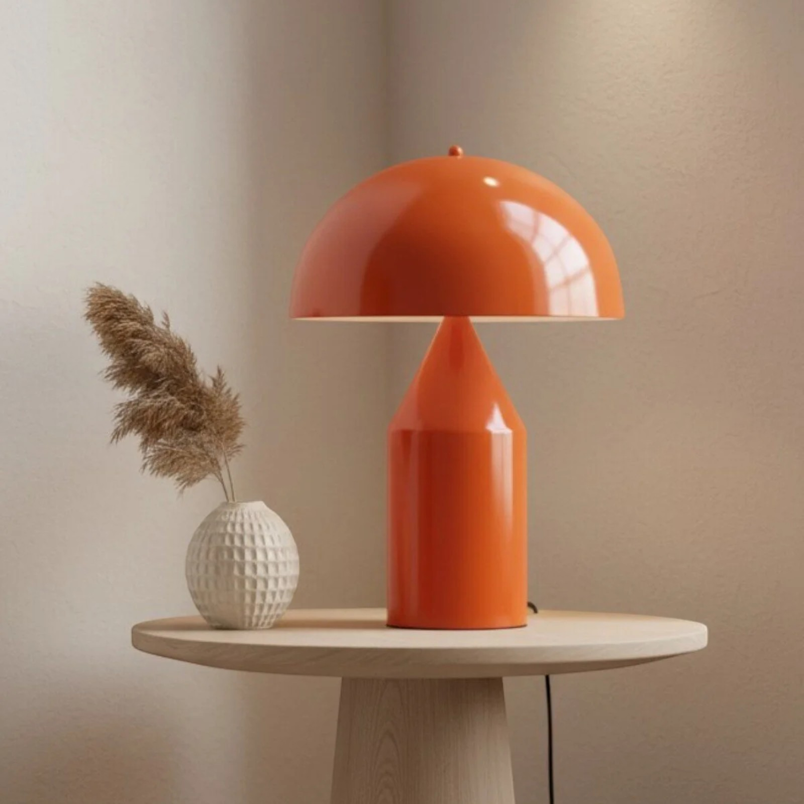 Lampada da tavolo a fungo in metallo